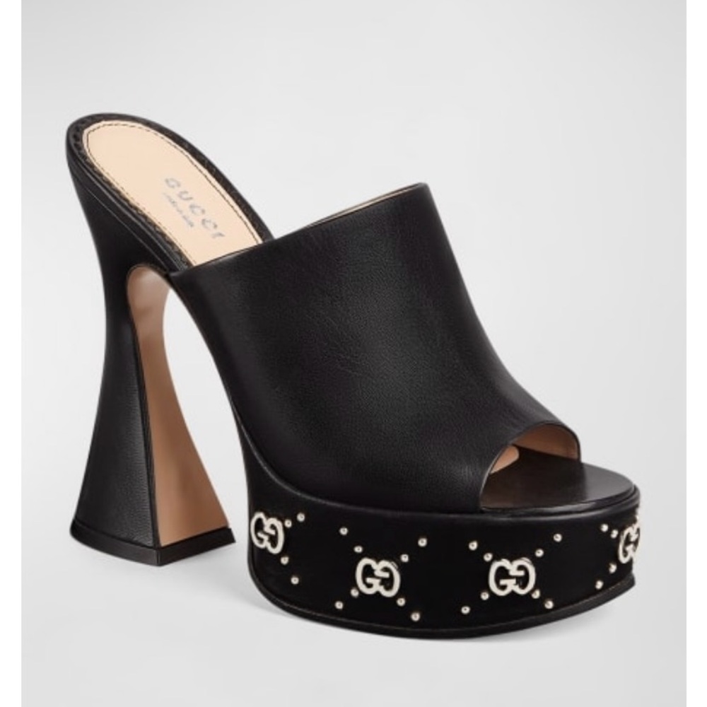Gucci
115mm Janaya Platform Leather Slide Sandals